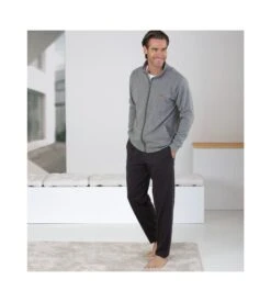 Sweat Shirt Zippé Chaud Anthracite Chine -Lingerie Sipp sweat shirt zippe chaud z69 anthracite chine 4