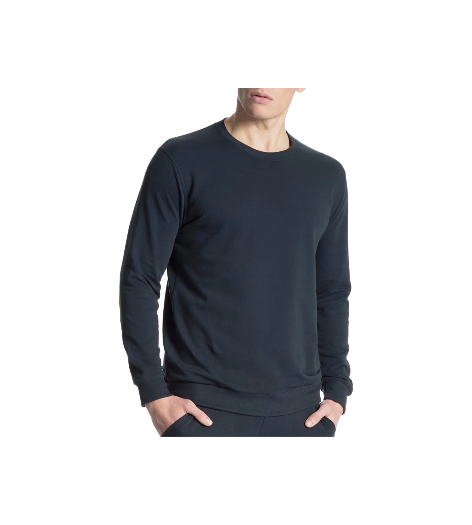 Calida Remix Basic Loungewear Sweatshirt Dark Sapphire – Soft Brushed Cotton & Lyocell Pullover 3 Calida Remix Basic Loungewear Sweatshirt Dark Sapphire – Soft Brushed Cotton & Lyocell Pullover