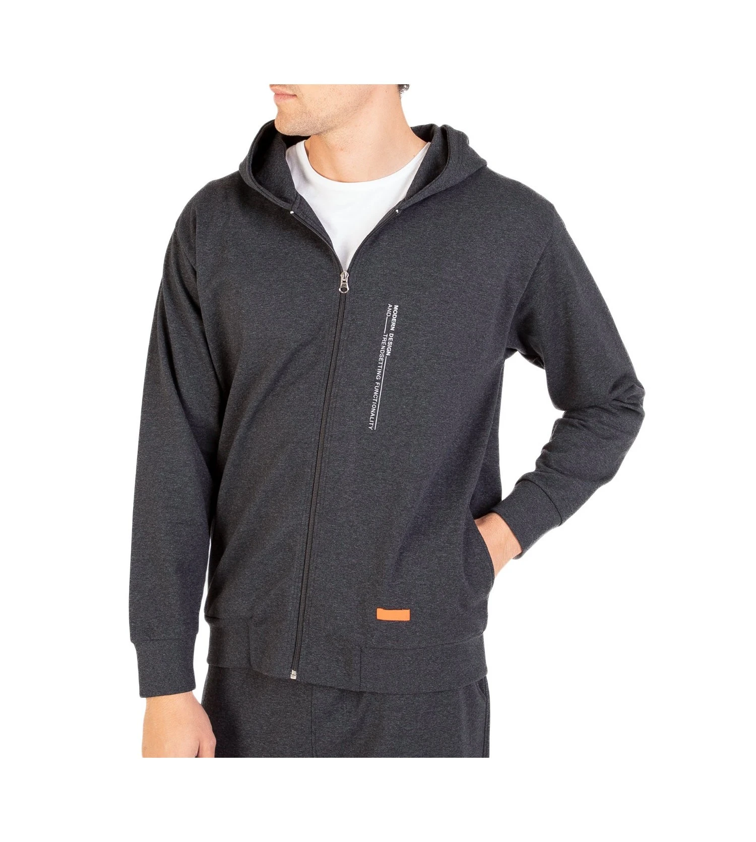 Massana Mix & Match Anthracite Chine – Sweatshirt Homme à Capuche Zippé en Coton Gratté 3 Massana Mix & Match Anthracite Chine – Sweatshirt Homme à Capuche Zippé en Coton Gratté