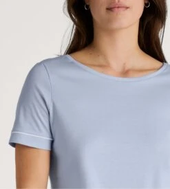 Calida T-shirt Femme Favourites Marine Harmony Blue – Top de Nuit 100% Coton Supima -Lingerie Sipp t shirt d u m courte 470 harmony blue bleu 2