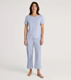 Calida T-shirt Femme Favourites Marine Harmony Blue – Top de Nuit 100% Coton Supima -Lingerie Sipp t shirt d u m courte 470 harmony blue bleu 3