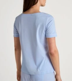 Calida T-shirt Femme Favourites Marine Harmony Blue – Top de Nuit 100% Coton Supima -Lingerie Sipp t shirt d u m courte 470 harmony blue bleu 4