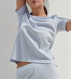 Calida T-shirt Femme Favourites Marine Harmony Blue – Top de Nuit 100% Coton Supima -Lingerie Sipp t shirt d u m courte 470 harmony blue bleu 5