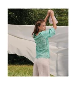 Oscalito Menthe – T-shirt 3/4 en Lin avec Dos en Macramé de Coton -Lingerie Sipp t shirt en lin et dos macrame 930 menthe 4