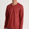 Calida RMX Sleep Time Off Ochre Red – T-Shirt Manches Longues Homme 100% Coton -Lingerie Sipp t shirt h u ml 237 ochre red