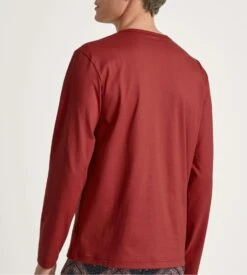 Calida T Shirt Manches Longues RMX Sleep Time Off Ochre Red -Lingerie Sipp t shirt h u ml 237 ochre red 3