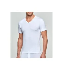 T-shirt Homme Col V Thermo BLANC