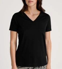 Calida T-shirt Noir Femme Col En V Favourites Sun