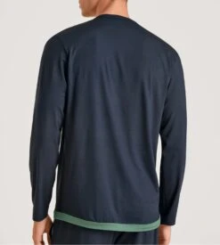 Calida DeepSleepWear Balancing Dark Sapphire – T-shirt Homme Manches Longues Col Serafino 12 Calida DeepSleepWear Balancing Dark Sapphire – T-shirt Homme Manches Longues Col Serafino -Lingerie Sipp t shirt nuit h col u ml dark sapphire bleu 4