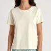 Calida T-shirt Blanc Crème Favourites Botanic Charm Cream 1 Calida T-shirt Blanc Crème Favourites Botanic Charm Cream -Lingerie Sipp t shirt uni blanc creme favourites botanic