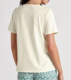 Calida Favourites Botanic Charm Blanc Crème - T-shirt en Coton Bio Coupe Décontractée 8 Calida Favourites Botanic Charm Blanc Crème - T-shirt en Coton Bio Coupe Décontractée -Lingerie Sipp t shirt uni blanc creme favourites botanic 2