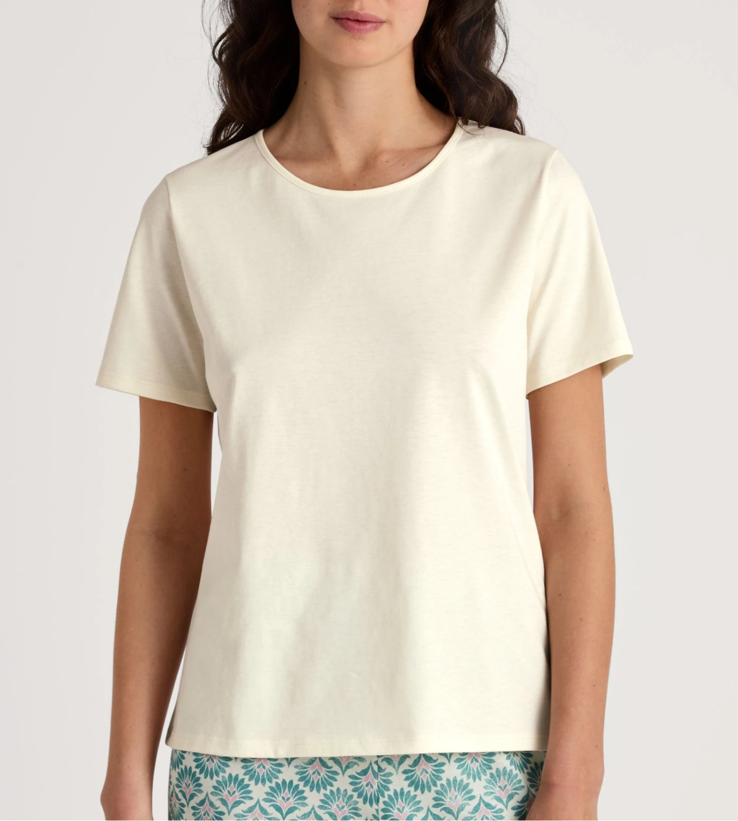 Calida Favourites Botanic Charm Blanc Crème - T-shirt en Coton Bio Coupe Décontractée 3 Calida Favourites Botanic Charm Blanc Crème - T-shirt en Coton Bio Coupe Décontractée