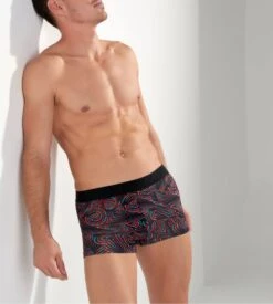 Hom Shorty Microfibre TANZANIA – Imprimé Multicolore sur Fond Noir – Boxer Court Premium -Lingerie Sipp tanzania boxer trunk p004 black print noir 6