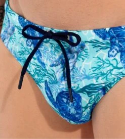 Slip De Bain Pour Homme Imprimé Tortues Bleu Turquoise Tartane -Lingerie Sipp tartane mini bain p0bi blue print bleu 1