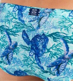 Slip De Bain Pour Homme Imprimé Tortues Bleu Turquoise Tartane -Lingerie Sipp tartane mini bain p0bi blue print bleu 2