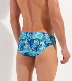 Slip De Bain Pour Homme Imprimé Tortues Bleu Turquoise Tartane -Lingerie Sipp tartane mini bain p0bi blue print bleu 3