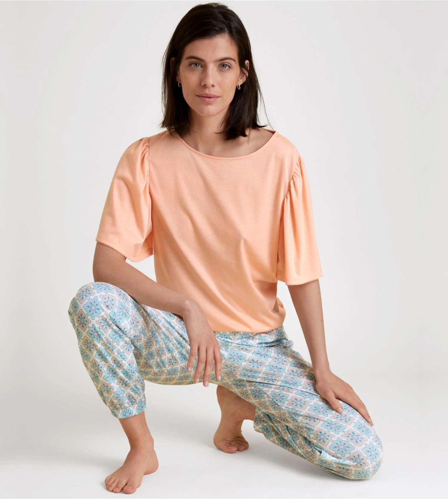 Calida T-shirt Favourites Balance Peach Parfait – Haut à Manches Volantées en Coton et Modal 6 Calida T-shirt Favourites Balance Peach Parfait – Haut à Manches Volantées en Coton et Modal – Image 4