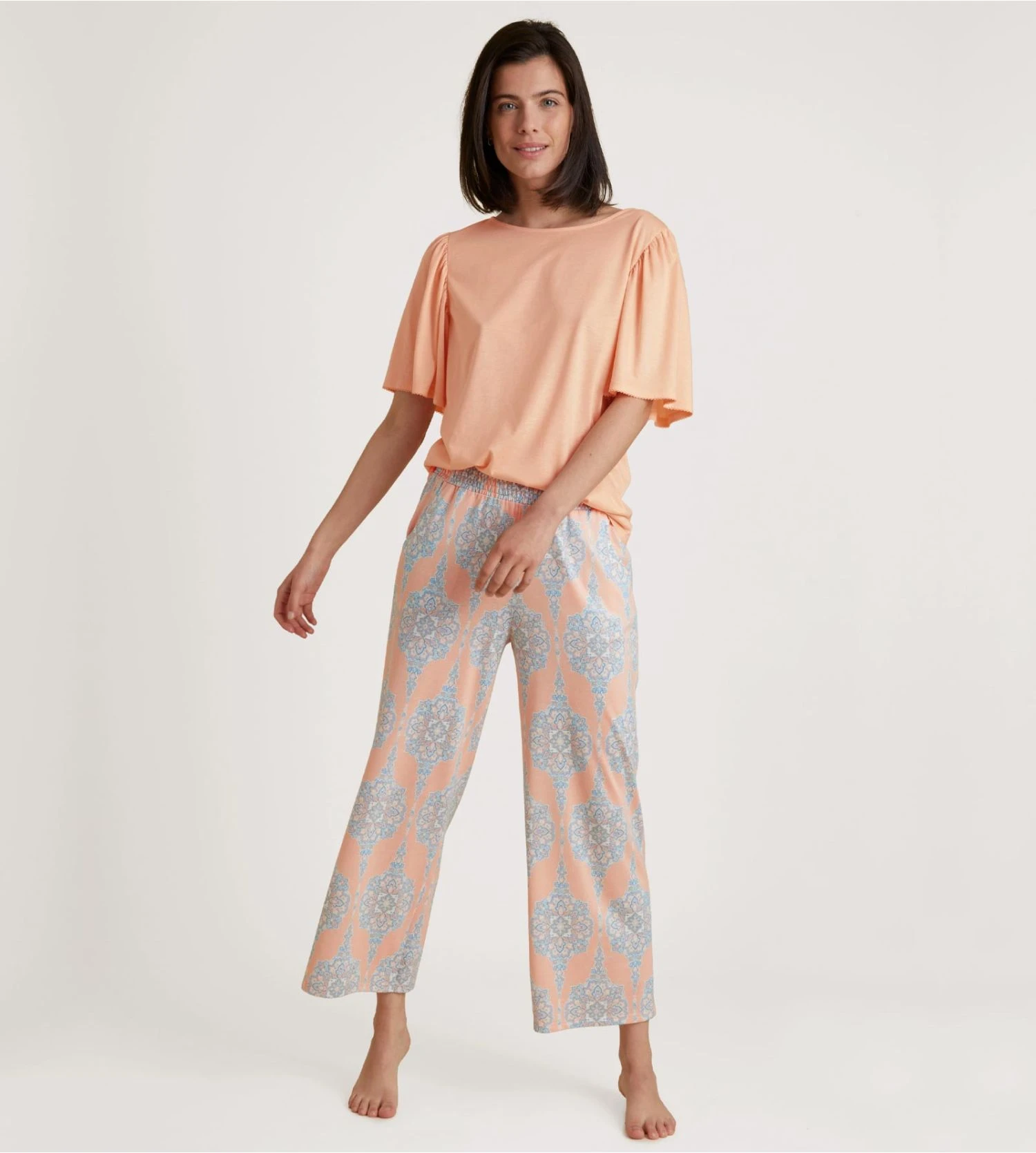 Calida T-shirt Favourites Balance Peach Parfait – Haut à Manches Volantées en Coton et Modal 8 Calida T-shirt Favourites Balance Peach Parfait – Haut à Manches Volantées en Coton et Modal – Image 6