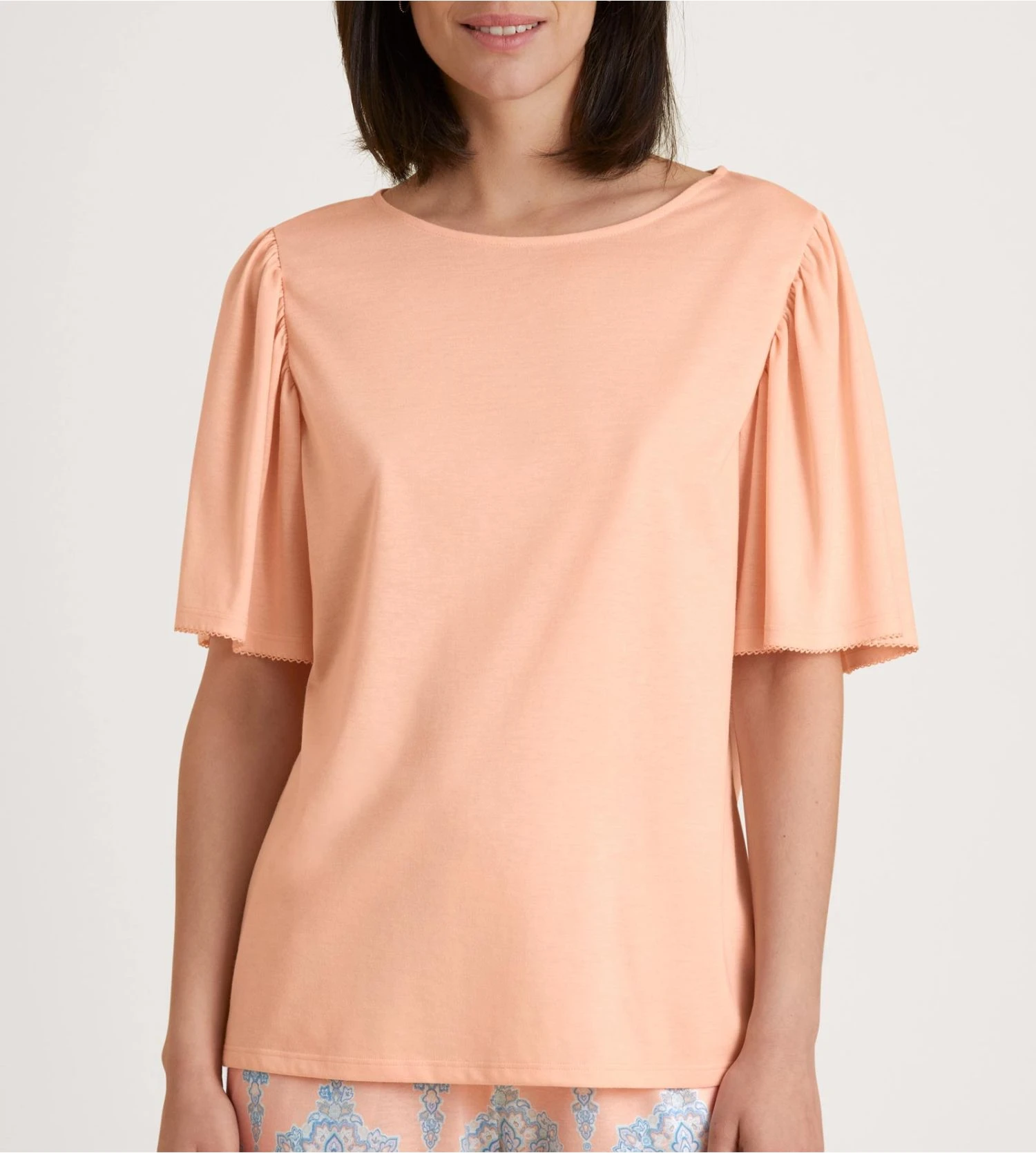 Calida T-shirt Favourites Balance Peach Parfait – Haut à Manches Volantées en Coton et Modal 3 Calida T-shirt Favourites Balance Peach Parfait – Haut à Manches Volantées en Coton et Modal
