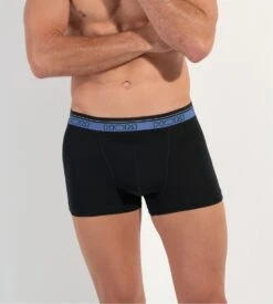 Lot de 3 Boxers HOM HO1 Tiago Noir avec Ceintures Multicolores – Sous-vêtements Coton Stretch -Lingerie Sipp tiago lot de 3 boxers ho1 noir 1