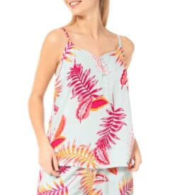 Top Bretelles Fines Imprimé 03 Bleu Fushia