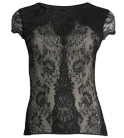 Top Demi Manches, Tulle Et Dentelle NOIR -Lingerie Sipp top demi manches tulle et dentelle 020 noir 1