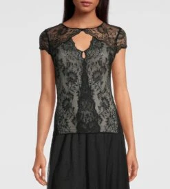 Top Demi Manches, Tulle Et Dentelle NOIR -Lingerie Sipp top demi manches tulle et dentelle 020 noir 3