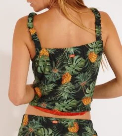 Banana Moon Top Effet Lin Oxane Greenery Day Noir KBB01 -Lingerie Sipp top effet lin oxane greenery day noir kbb01 2
