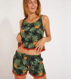 Banana Moon Top Effet Lin Oxane Greenery Day Noir KBB01 -Lingerie Sipp top effet lin oxane greenery day noir kbb01 3