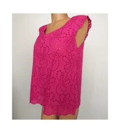 Oscalito Fushia Pink St. Gallen Embroidery Sleeveless Cotton Top 10 Oscalito Fushia Pink St. Gallen Embroidery Sleeveless Cotton Top -Lingerie Sipp top en coton broderie de saint gall 674 fushia 2