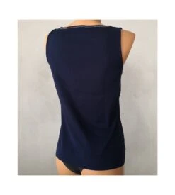 Top En Fil D'Ecosse Et Chaine Métal BLEU 10 Top En Fil D'Ecosse Et Chaine Métal BLEU -Lingerie Sipp top en fil d ecosse et chaine metal 456 bleu 2