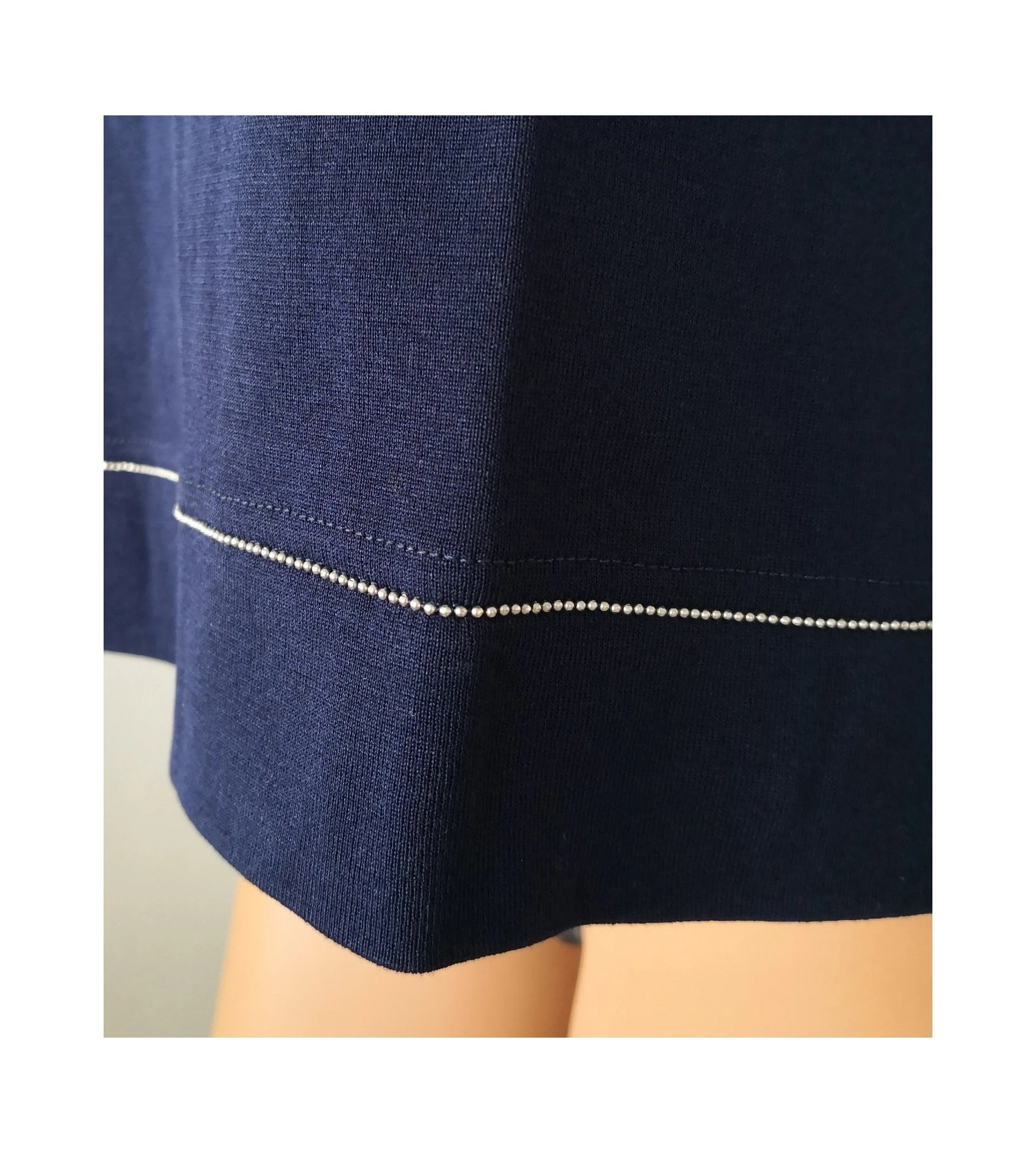 Top En Fil D'Ecosse Et Chaine Métal BLEU 8 Top En Fil D'Ecosse Et Chaine Métal BLEU – Image 6