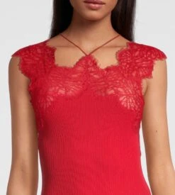 Top En Fil D'Ecosse Et Dentelle Rouge 17 Top En Fil D'Ecosse Et Dentelle Rouge -Lingerie Sipp top en fil d ecosse et dentelle rouge 7