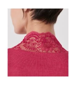 Oscalito Top Laine & Soie Fushia - Col Dentelle de Calais Leavers & Maille Fine Côtelée 10 Oscalito Top Laine & Soie Fushia - Col Dentelle de Calais Leavers & Maille Fine Côtelée -Lingerie Sipp top en laine soie a col dentelle 624 fushia 1