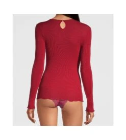 Top Laine Et Soie Avec Broderie Rouge 9 Top Laine Et Soie Avec Broderie Rouge -Lingerie Sipp top laine et soie avec broderie 615 rouge 3