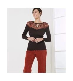 Top Laine Et Soie Avec Dentelle Moka 13 Top Laine Et Soie Avec Dentelle Moka -Lingerie Sipp top laine et soie avec dentelle 390 moka 4