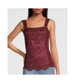 Oscalito Bordeaux Wool & Silk Tank Top – Chantilly Lace Leavers Wide Strap Ribbed Knit 10 Oscalito Bordeaux Wool & Silk Tank Top – Chantilly Lace Leavers Wide Strap Ribbed Knit -Lingerie Sipp top laine soie dentelle chantilly 643 bordeaux 2