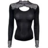 Pull Laine & Soie Avec Dentelle Noir