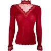 Pull Laine & Soie Col En Dentelle Et Tulle Rouge -Lingerie Sipp top ml col chemine dentelle tulle 615 rouge