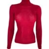 Pull Col Montant Laine & Soie Rouge -Lingerie Sipp top ml col cheminee 550 rouge