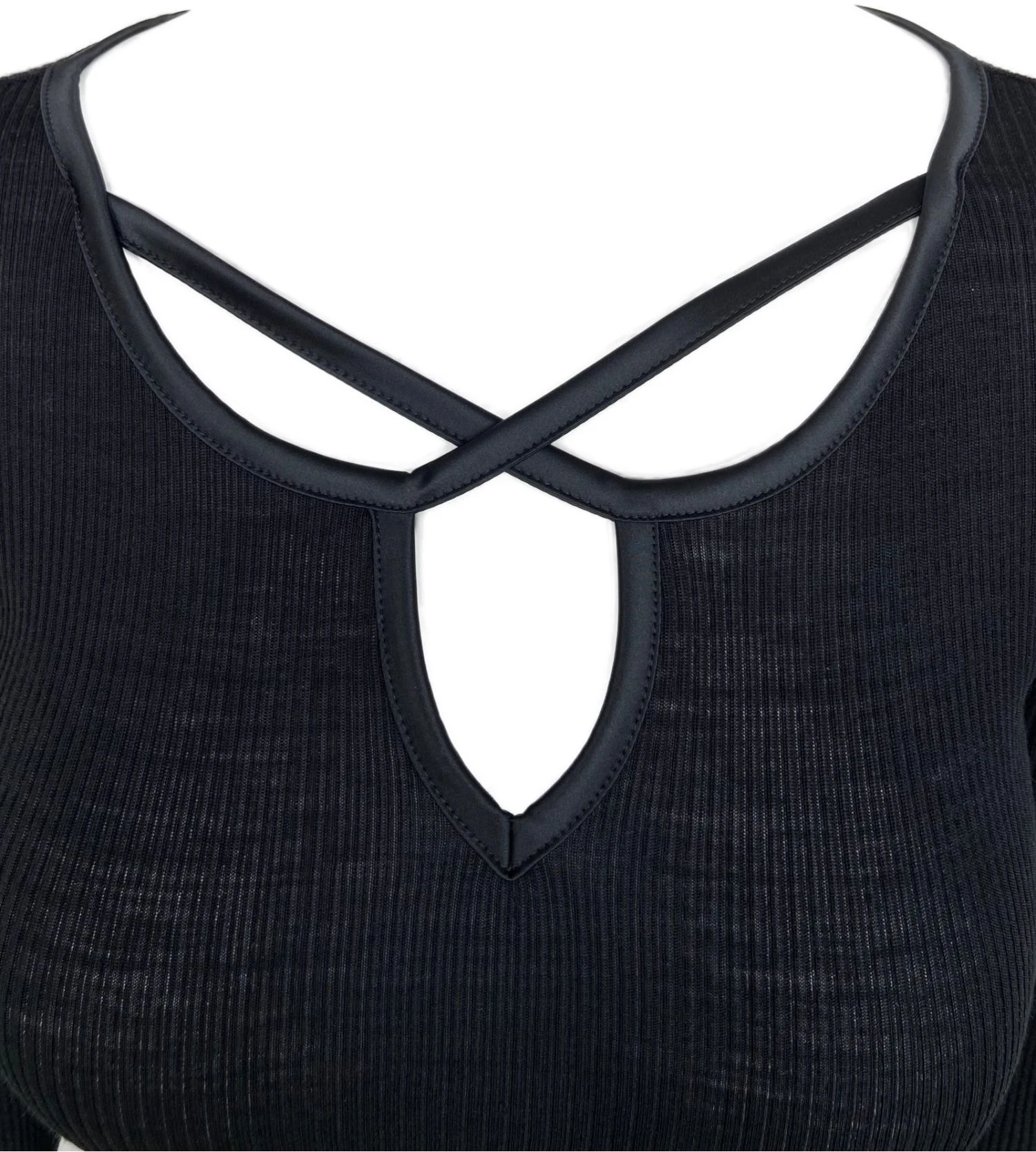 Top Manches Longues Laine & Soie Noir 4 Top Manches Longues Laine & Soie Noir – Image 2