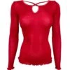 Top Manches Longues Laine & Soie Rosso -Lingerie Sipp top ml decolete brides satin 615 rosso rouge