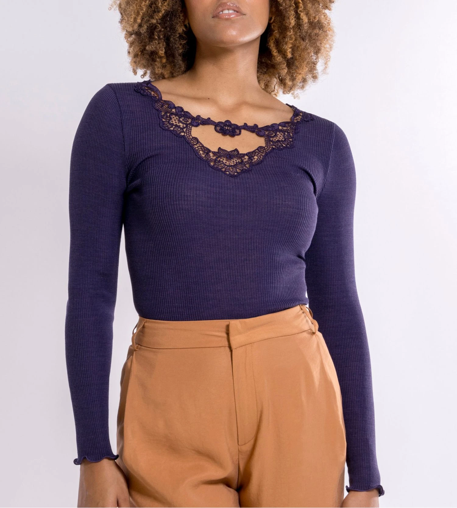 Top à Manches Longues Laine & Soie Mirtillo 7 Top à Manches Longues Laine & Soie Mirtillo – Image 5