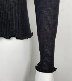 Top Manches Longues Laine & Soie Décolleté Macramé Noir -Lingerie Sipp top ml u macrame 020 noir 3