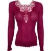 Top Laine & Soie Décolleté Macramé Sangria -Lingerie Sipp top ml u macrame sangria 670 rouge