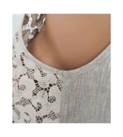 Oscalito Top Sans Manches en Lin et Macramé – Coloris Ficelle, Haut de Gamme Italien -Lingerie Sipp top sans manches lin et macrame 317 ficelle 4