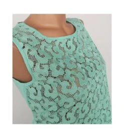 Top Sans Manches Lin Et Macramé Menthe -Lingerie Sipp top sans manches lin et macrame 930 menthe 4