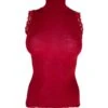 Top Sans Manches Laine & Soie Rouge -Lingerie Sipp top sm col cheminee 550 rouge