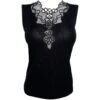 Top Sans Manches Laine & Soie Noir -Lingerie Sipp top sm macrame cote plate 020 noir