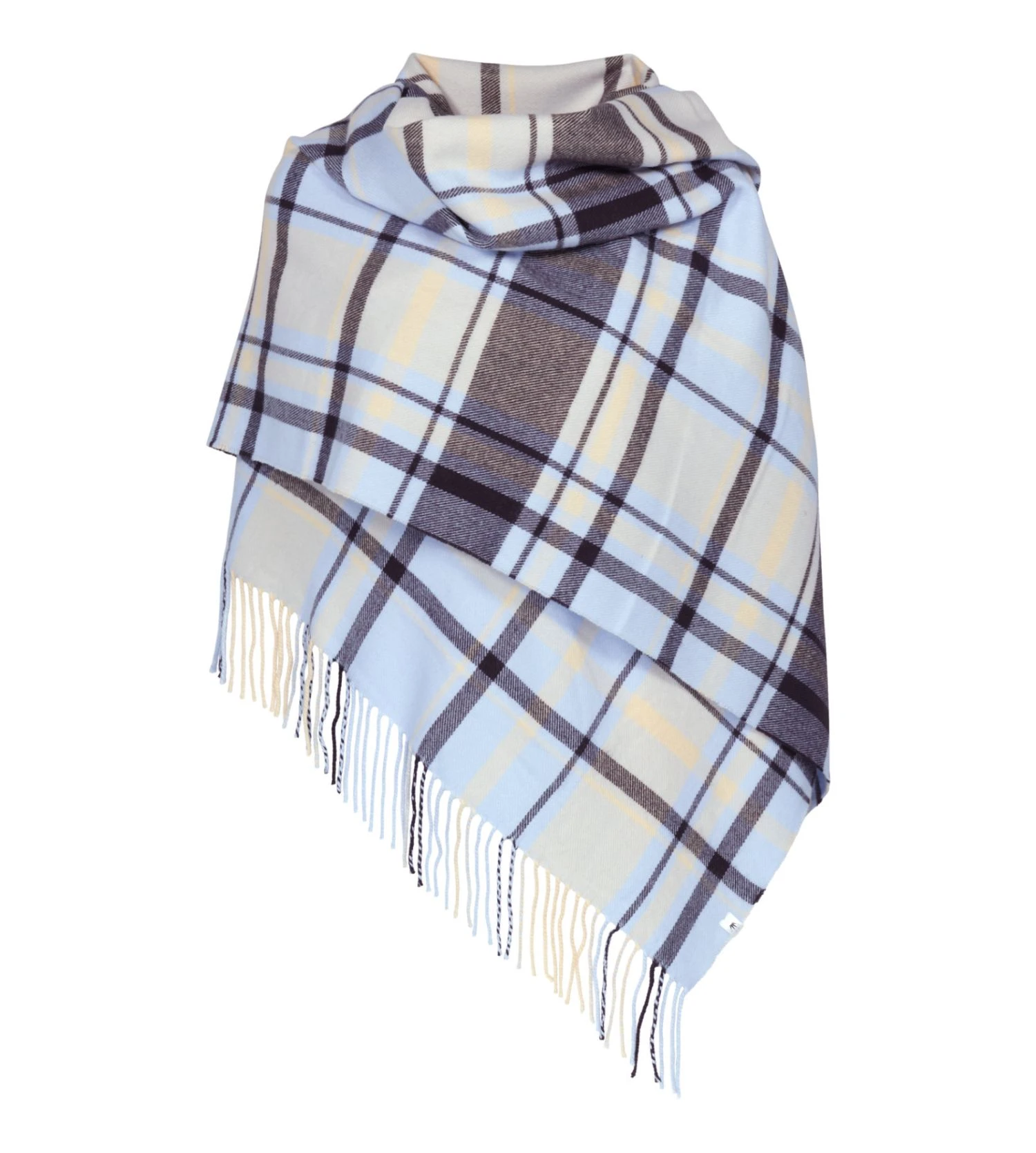 Triumph Écharpe à Carreaux Bleu/crème 4 Triumph Écharpe à Carreaux Bleu/crème – Image 2